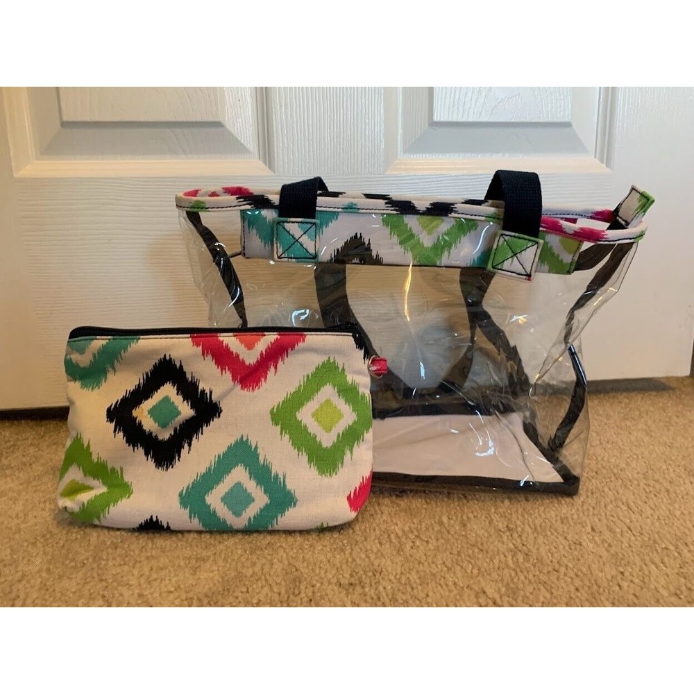 Thirty-One 31 Clear as Day Duo Purse Candy Corners Stadium Bag